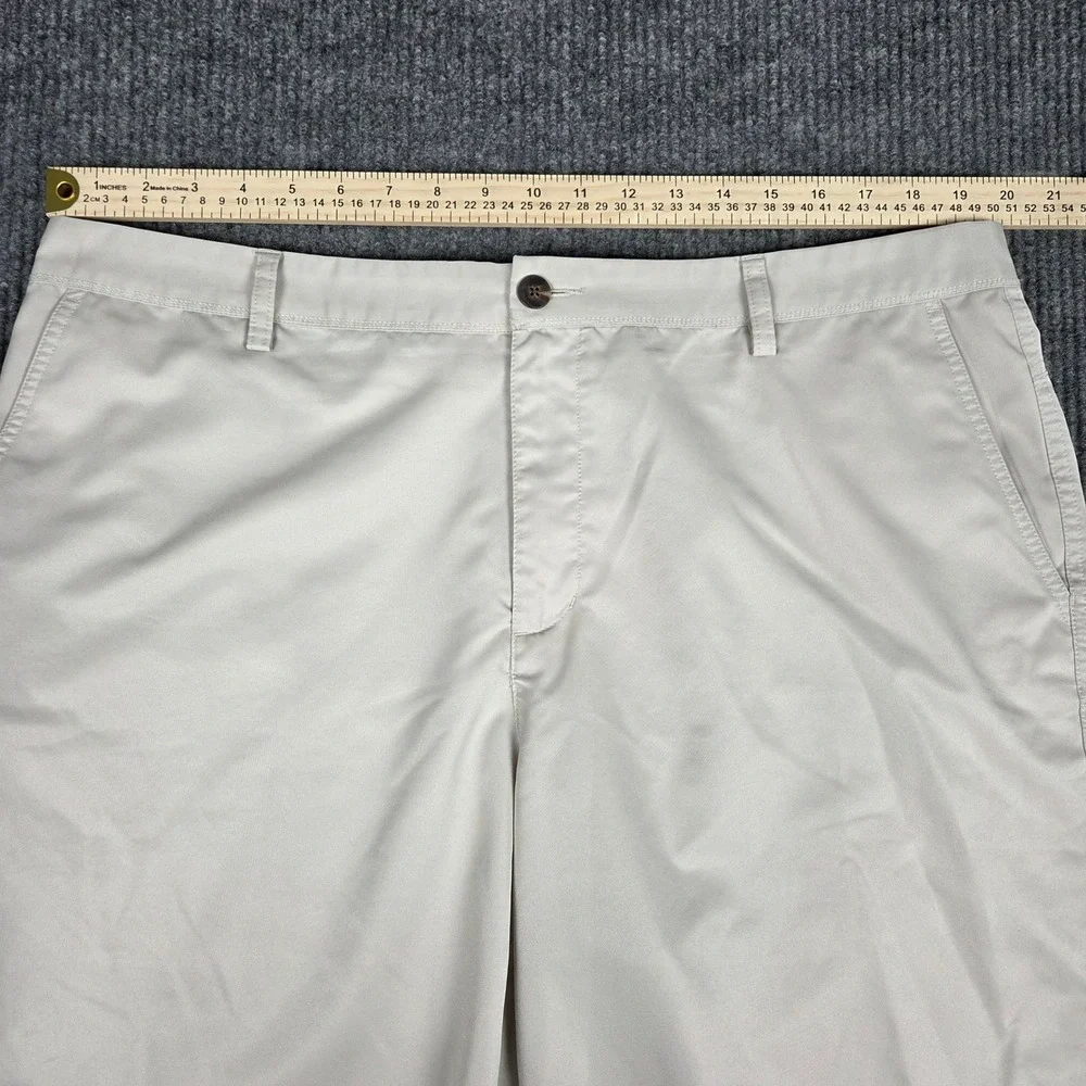 Adidas Mens Climalite Golf Shorts Tan Beige 38 Performance Flat Front 26574